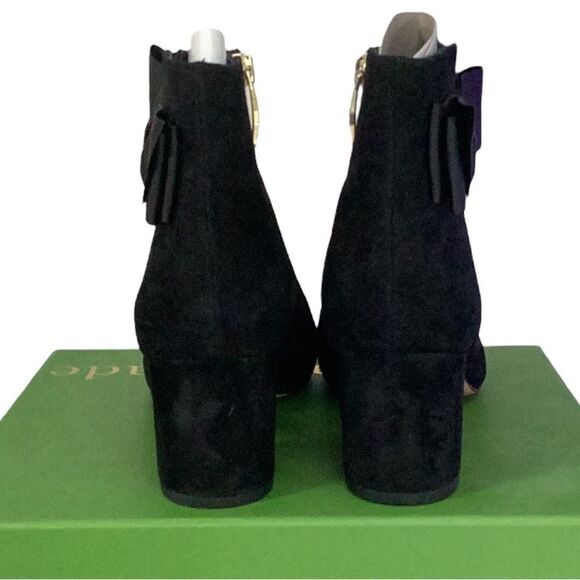 KATE SPADE LANGLEY BLACK KID SUEDE BOOTIES SIZE 9 M - Picture 6 of 9